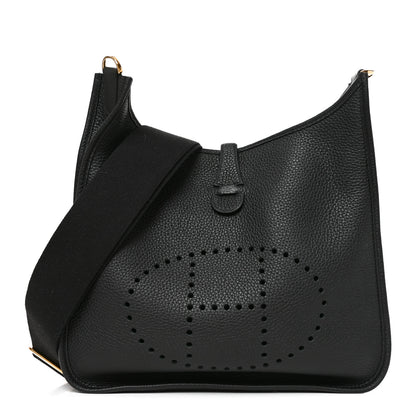 Hermes Taurillon Clemence Evelyne III PM Black 1 of 9
