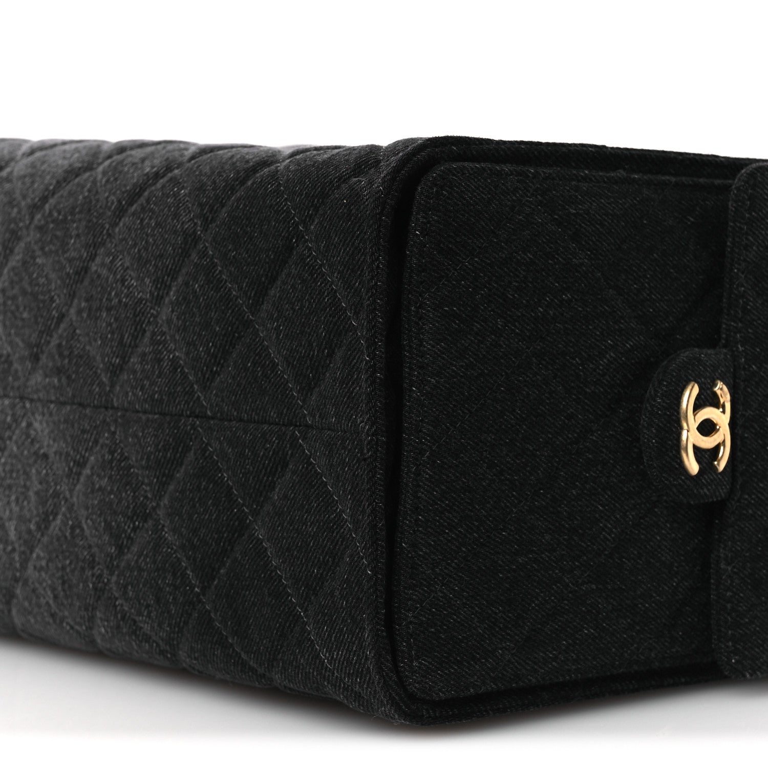 Chanel Washed Denim Quilted Medium Chanel 25 Handbag Black 11 of 13
