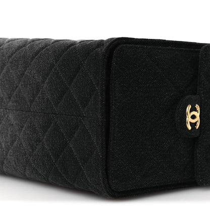 Chanel Washed Denim Quilted Medium Chanel 25 Handbag Black 11 of 13