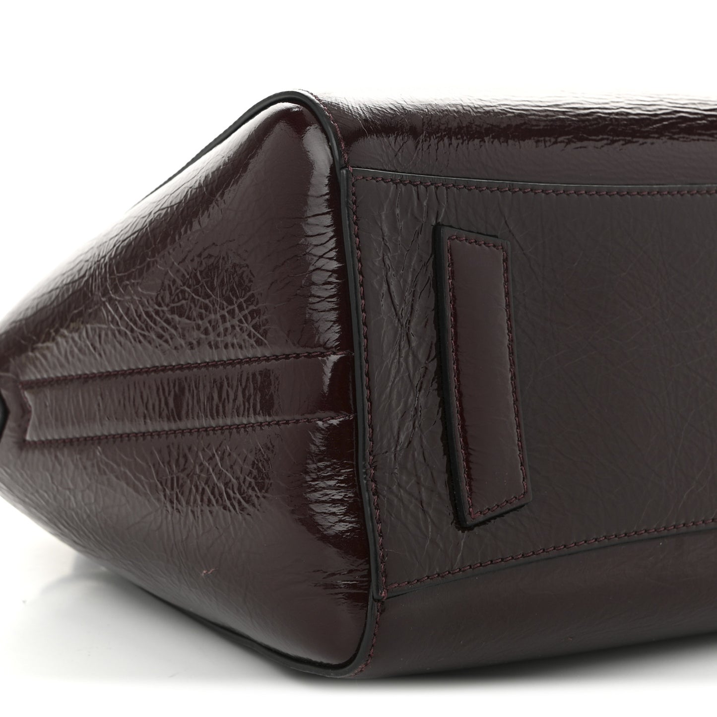 Crinkled Patent Calfskin Small Antigona Aubergine