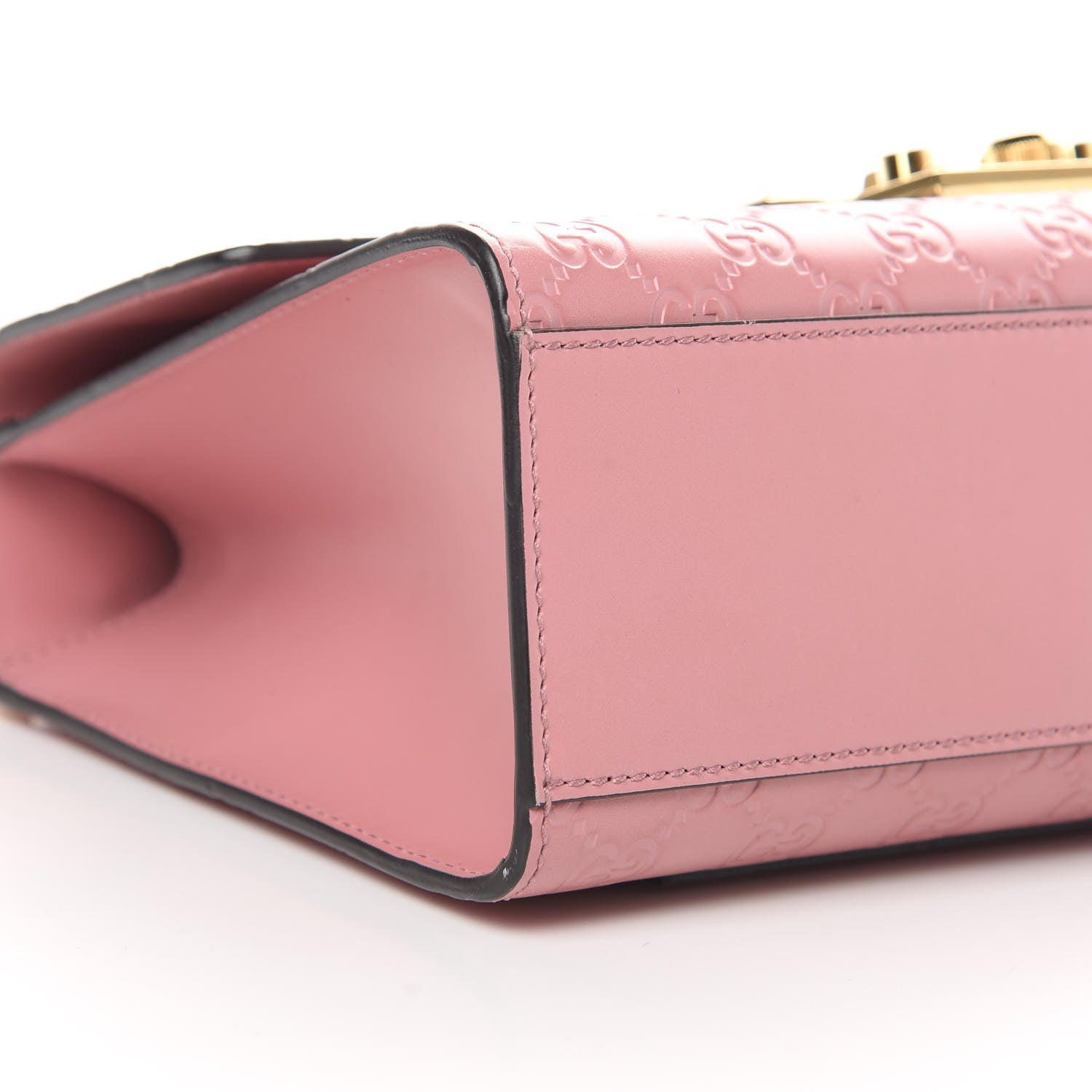 Gucci Guccissima Signature Medium Padlock Shoulder Bag Rose Baby Candy 9 of 13