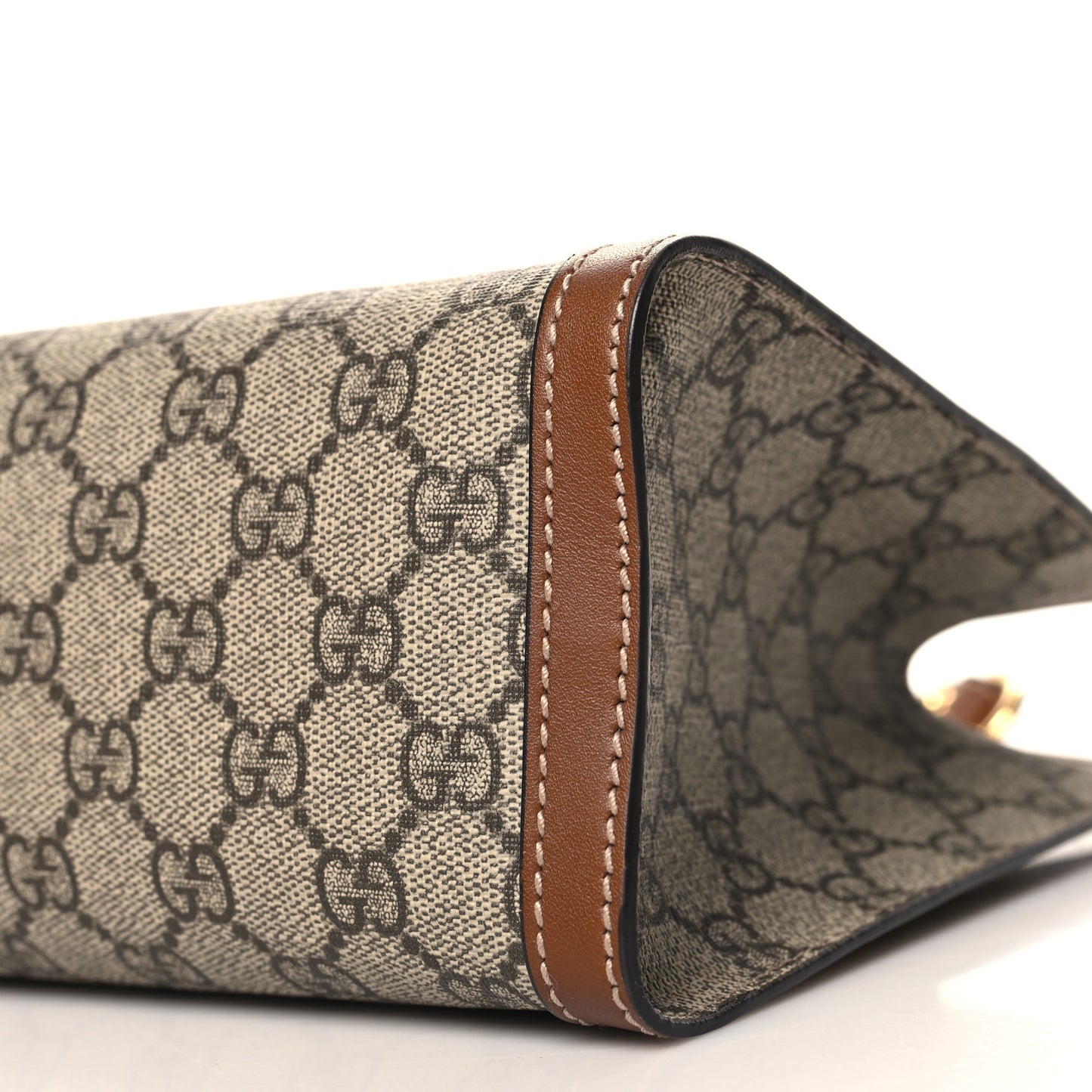 GG Supreme Monogram Calfskin Small Padlock Tote  Beige Ebony Tuscany