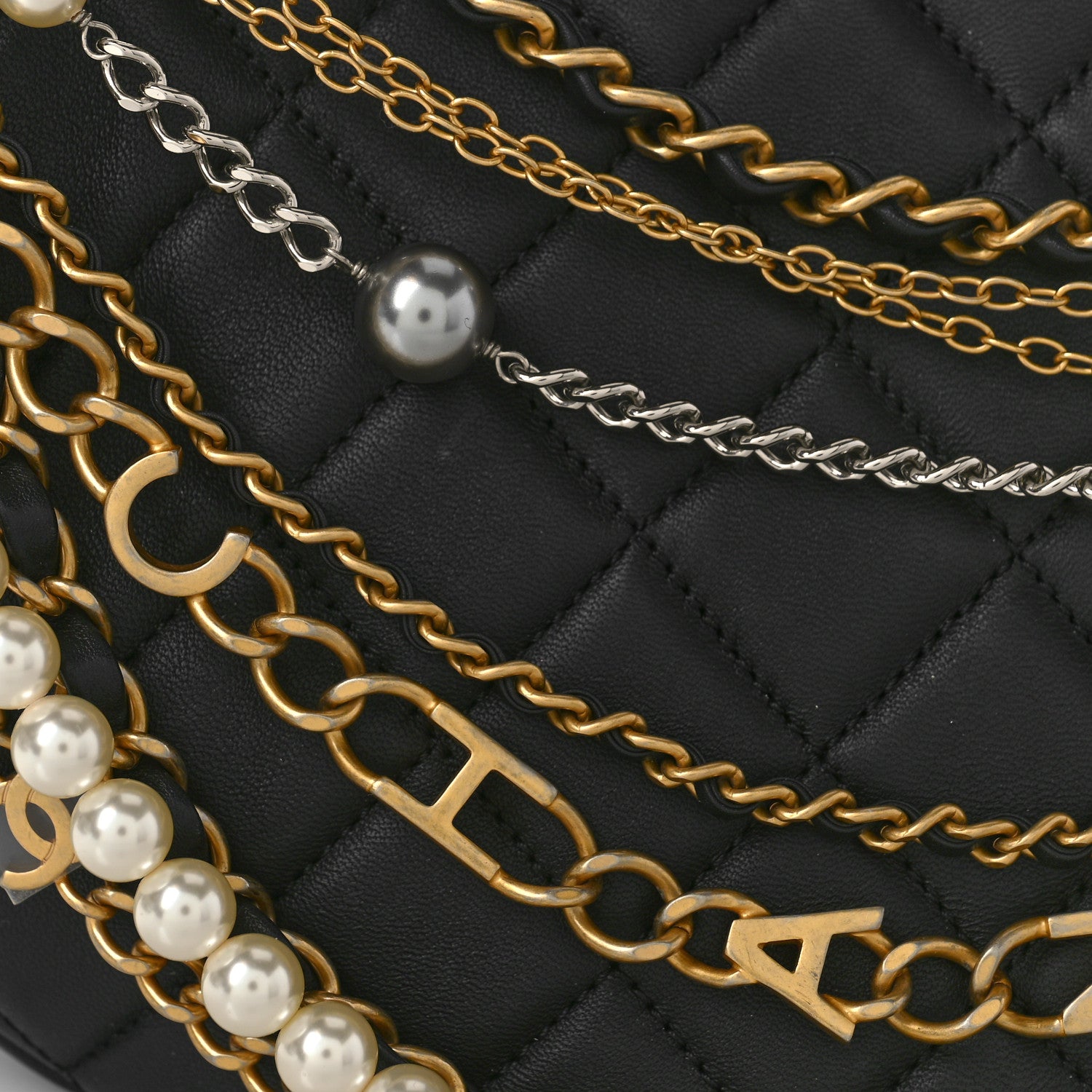 Chanel Lambskin Quilted All About Chains Hobo Black 8 of 12