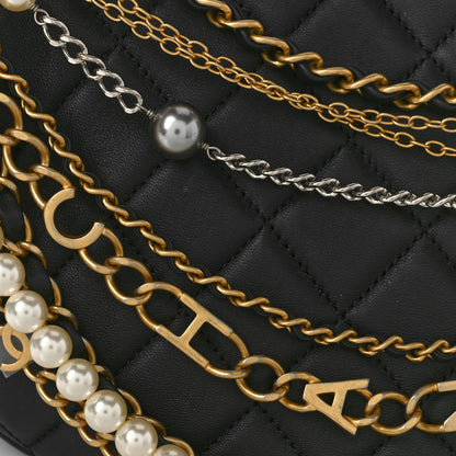 Chanel Lambskin Quilted All About Chains Hobo Black 8 of 12