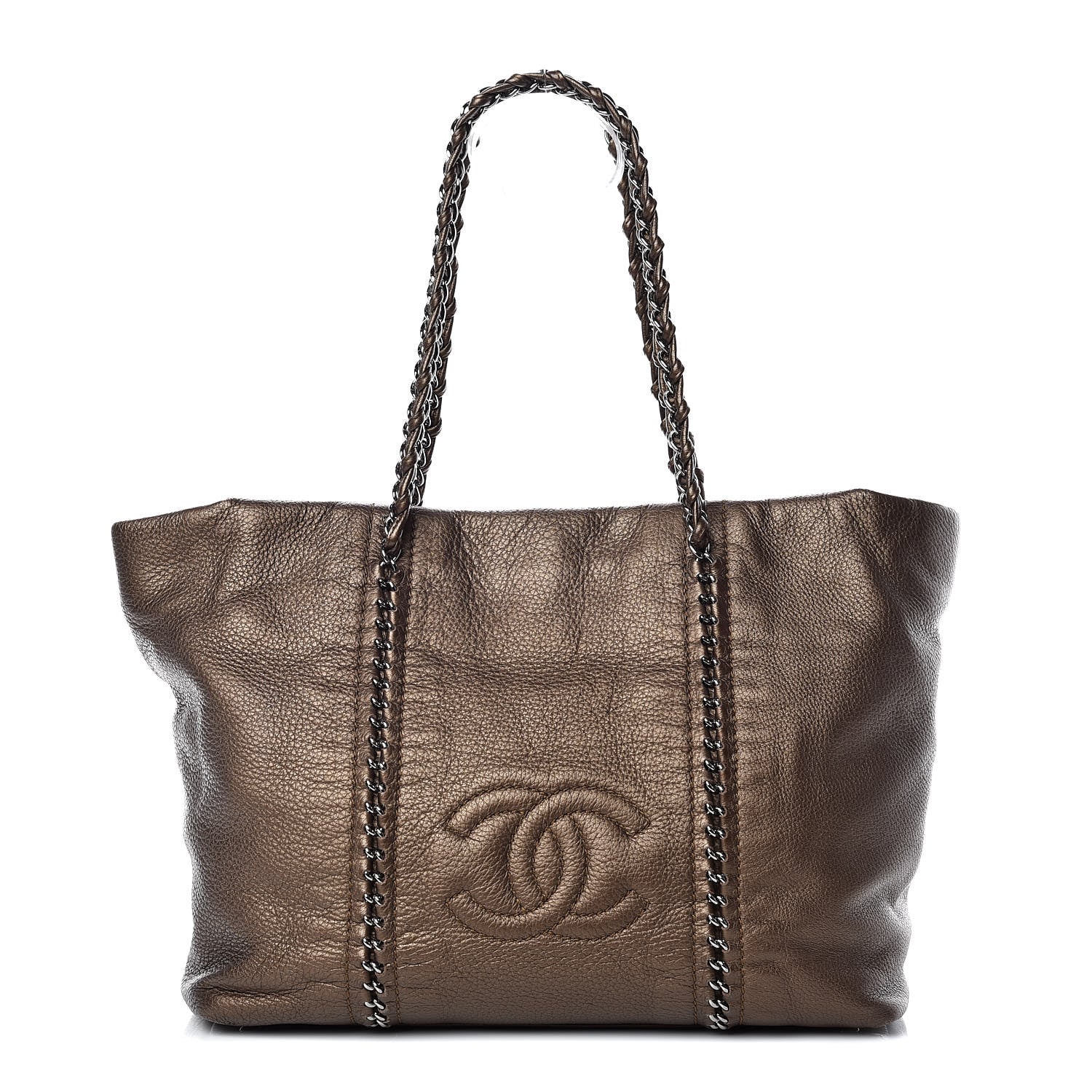 Chanel Deerskin Luxe Ligne Tote Khaki 1 of 9