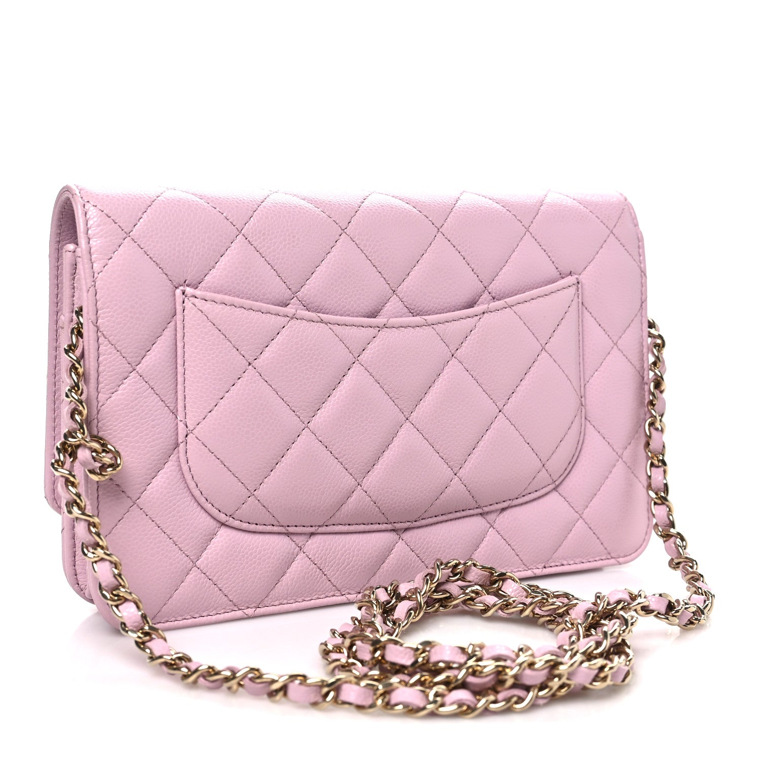Chanel Caviar Quilted Wallet on Chain WOC Light Pink 3 of 12