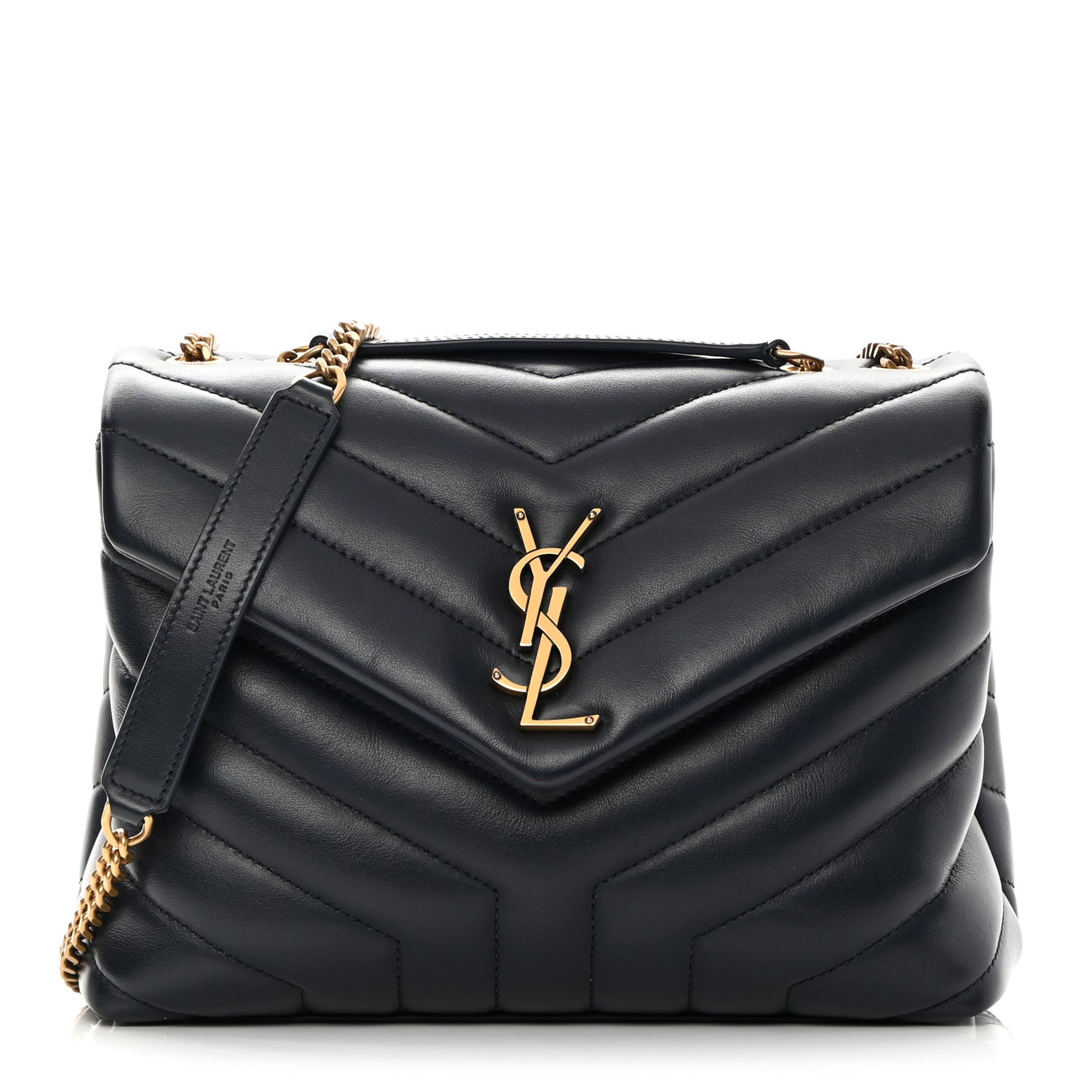 Calfskin Y Quilted Monogram Small Loulou Chain Satchel Deep Marine