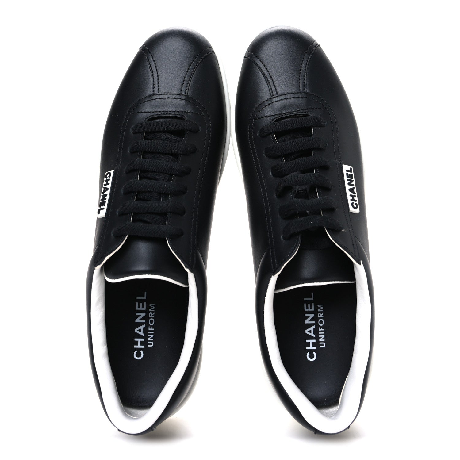 Chanel Calfskin CC Womens Sneakers 40.5 Black 2 of 10