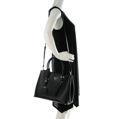 Prada Saffiano Cuir Double Handle Tote Black 2 of 7