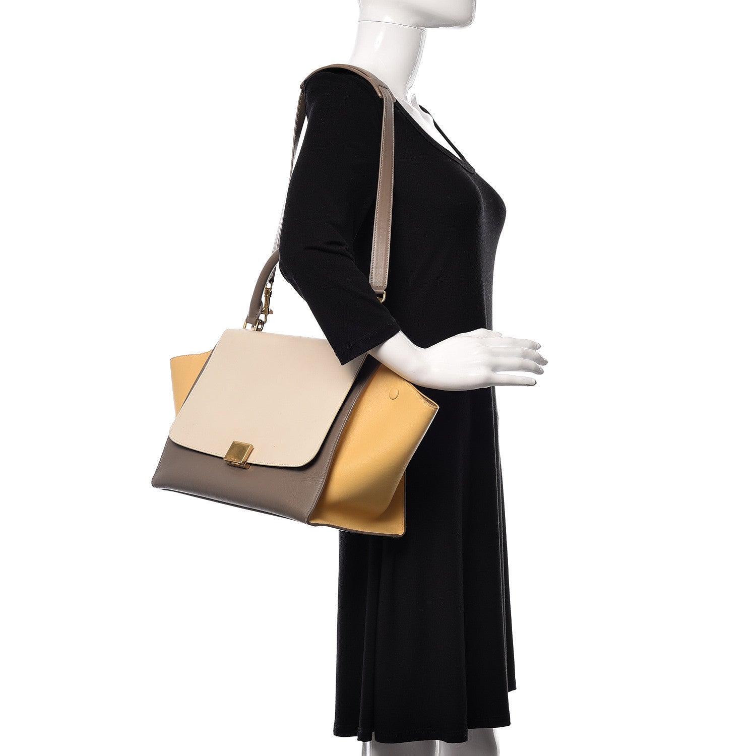 Celine Smooth Calfskin Medium Tri-Color Trapeze Butter 2 of 10