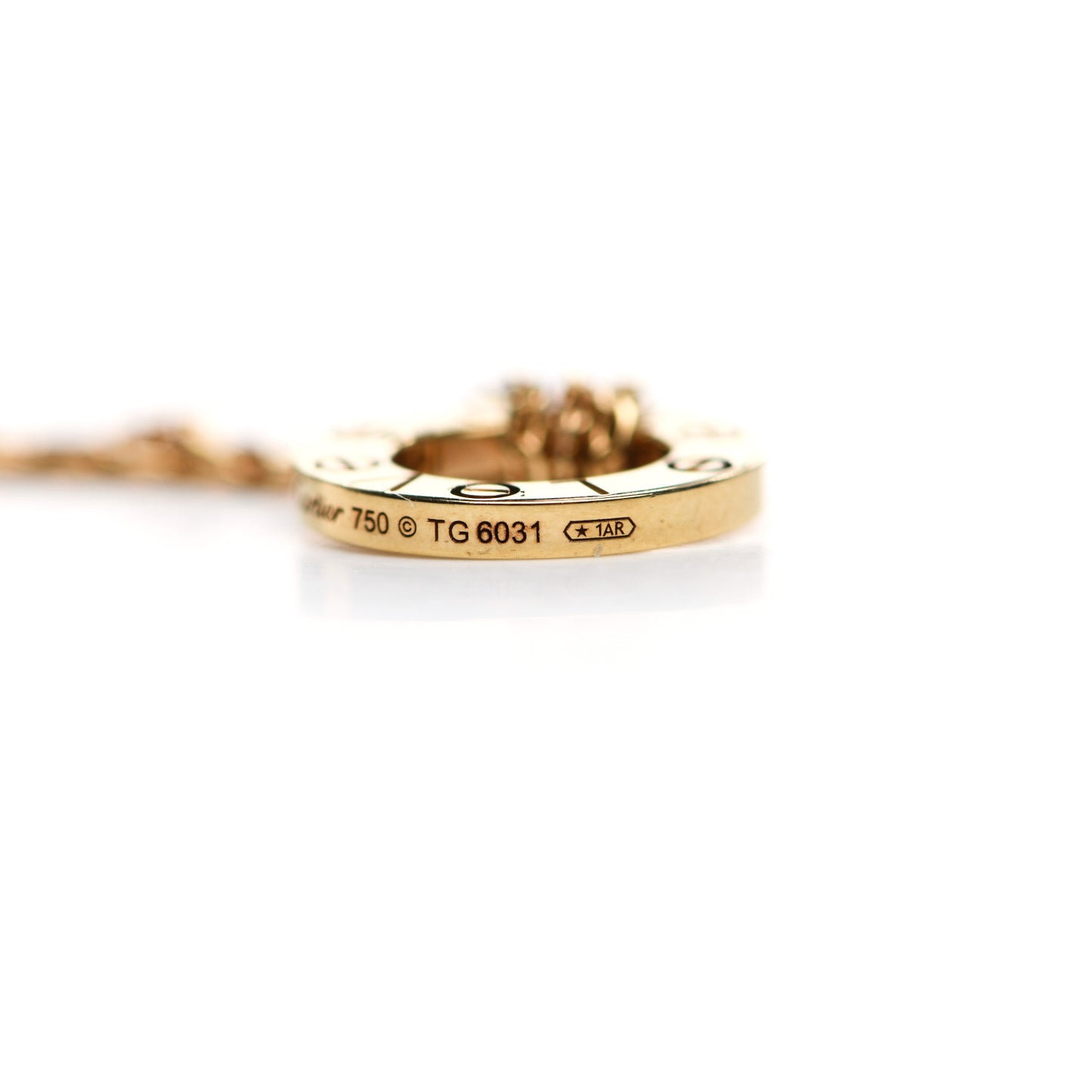 18K Yellow Gold 2 Diamond LOVE Necklace