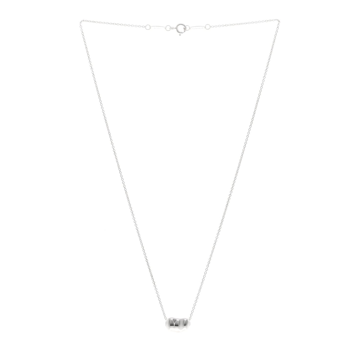 Sterling Silver 12mm Elsa Peretti Bean Pendant Necklace