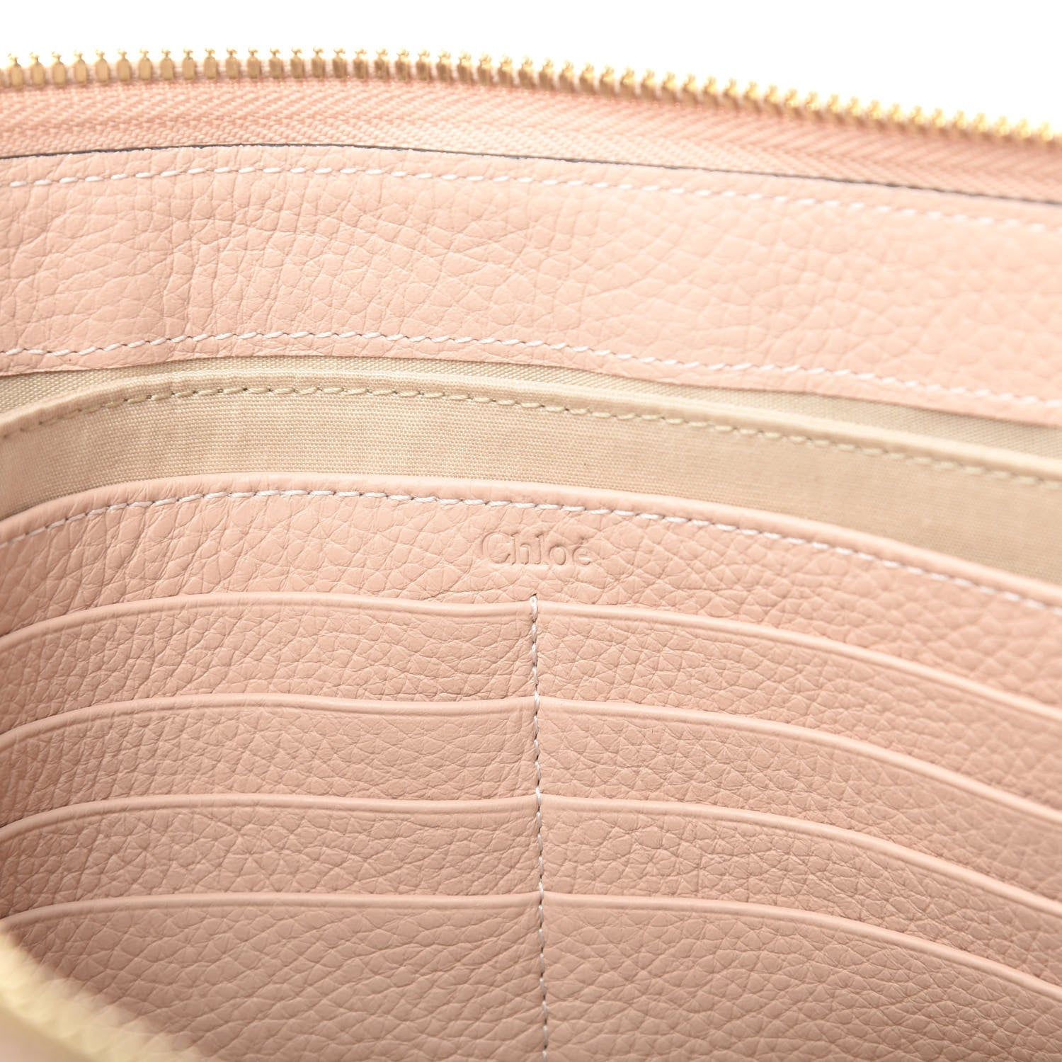 Chloe Calfskin Alphabet Flat Pouch Clutch Blush Nude 6 of 8