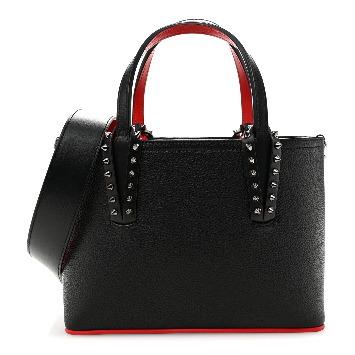 Calfskin Spikes Mini East West Cabata Tote Black
