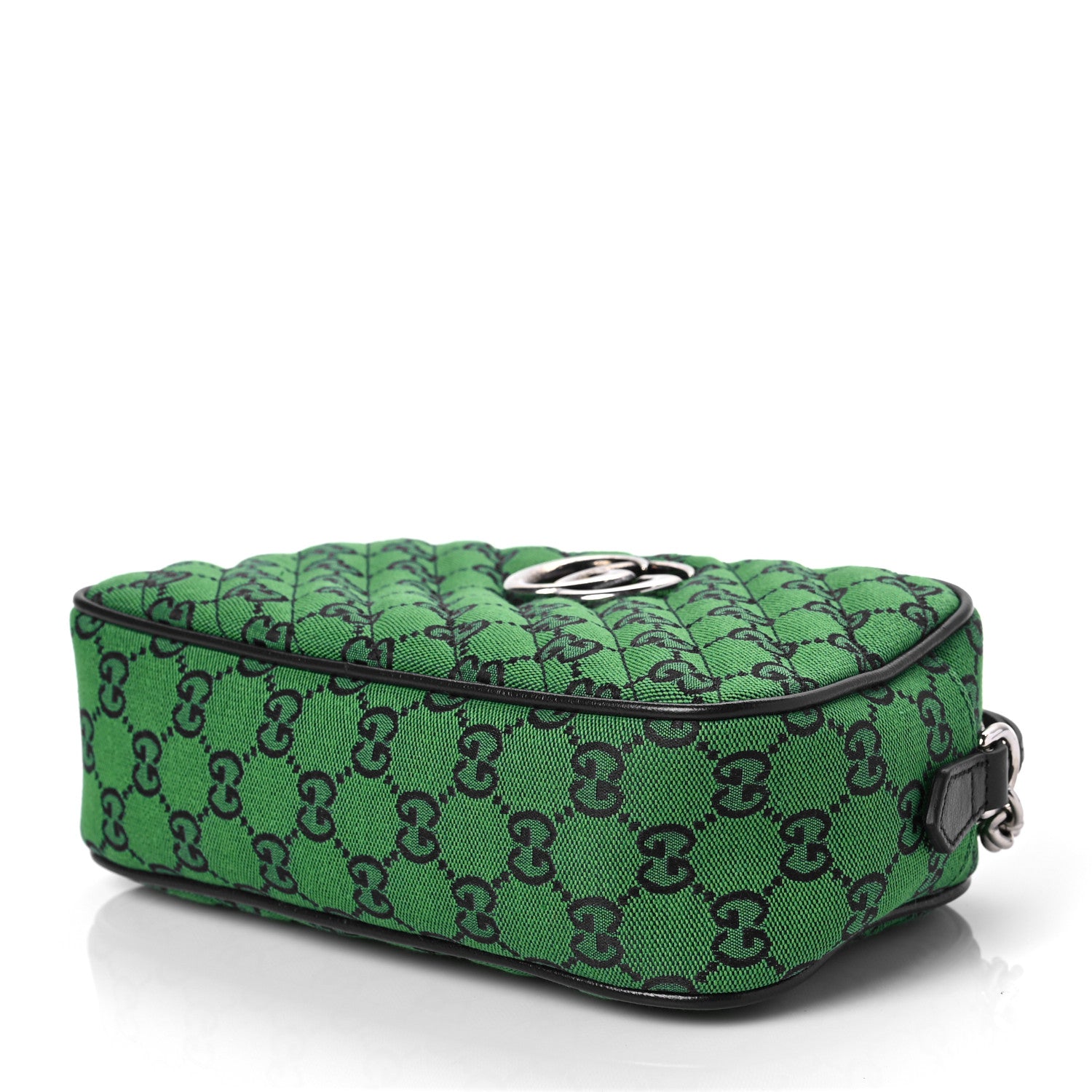 Gucci Monogram Multicolor Matelasse Diagonal Small GG Marmont Chain Shoulder Bag Green Blue 8 of 9