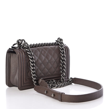 Chanel Calfskin Quilted Small Boy Flap Taupe 3 of 14
