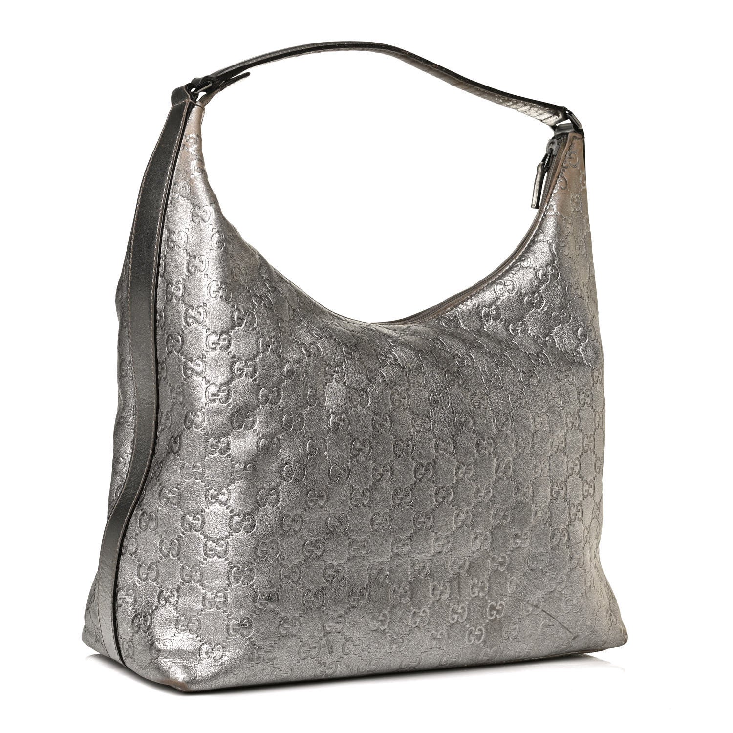 Gucci Metallic Guccissima Hobo Silver 2 of 16