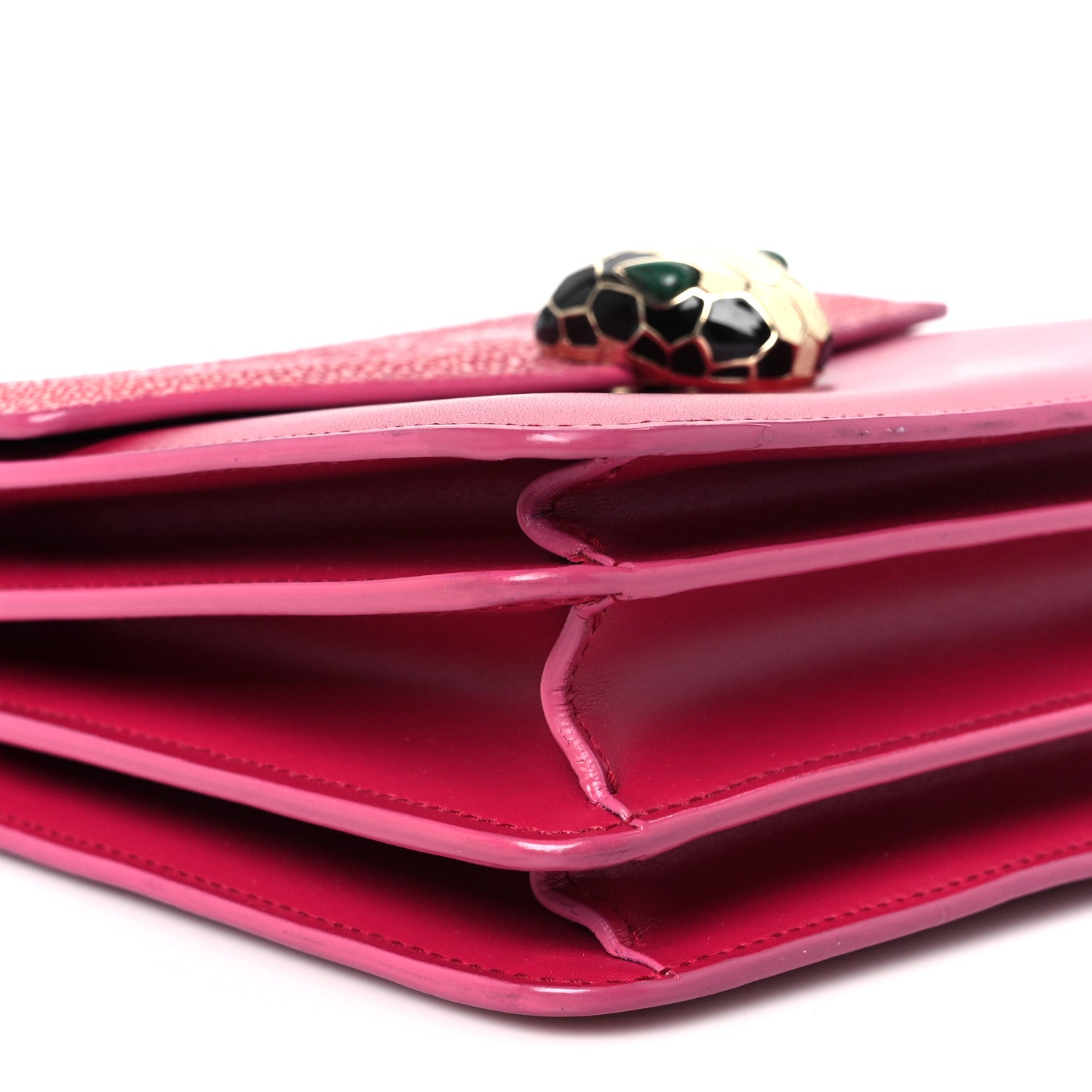 Bulgari Calfskin Galuchat Serpenti Forever Crossbody Red 10 of 11