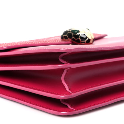 Bulgari Calfskin Galuchat Serpenti Forever Crossbody Red 10 of 11