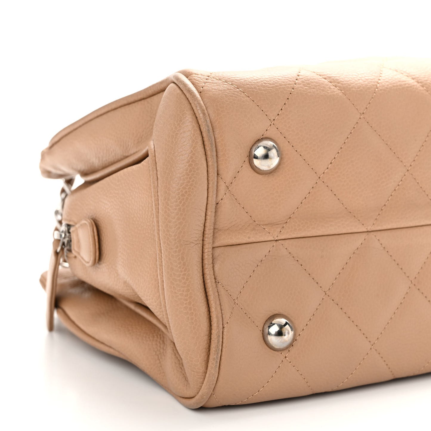 Caviar Quilted Tote Beige