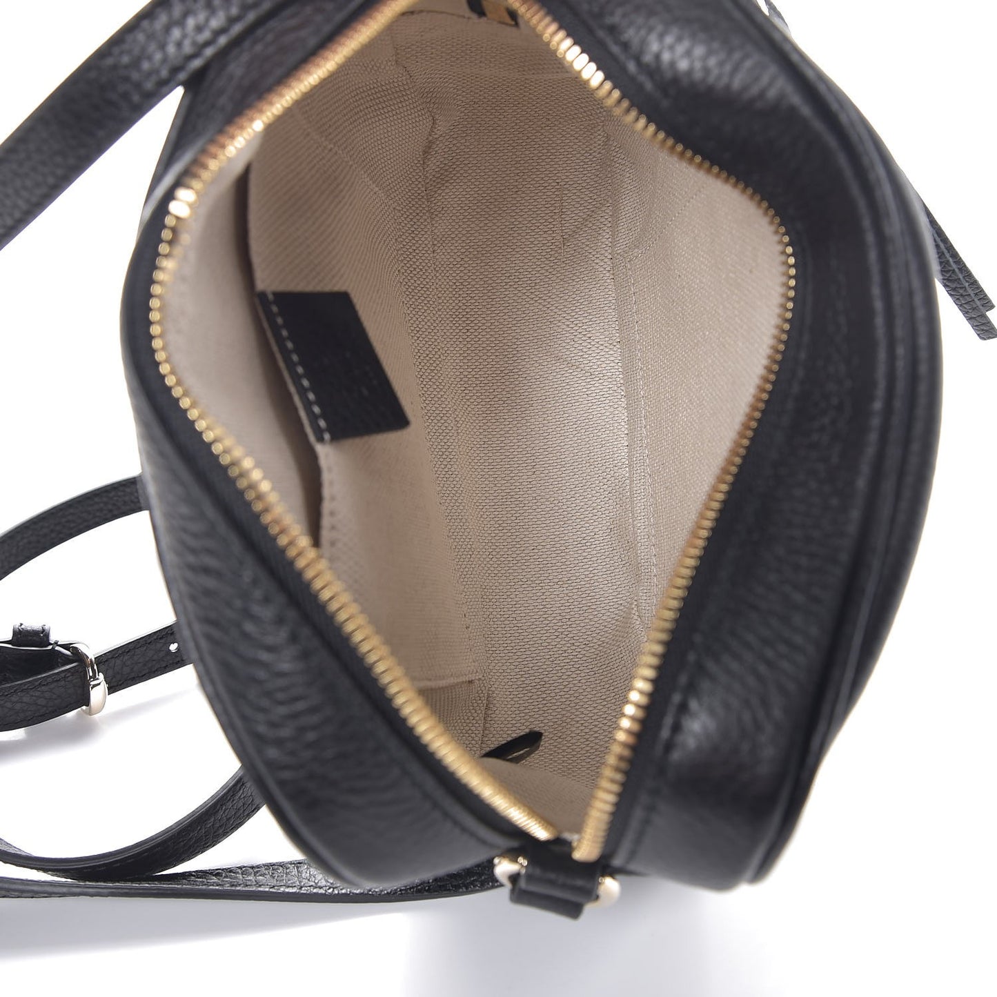 Pebbled Calfskin Small Soho Disco Bag Black