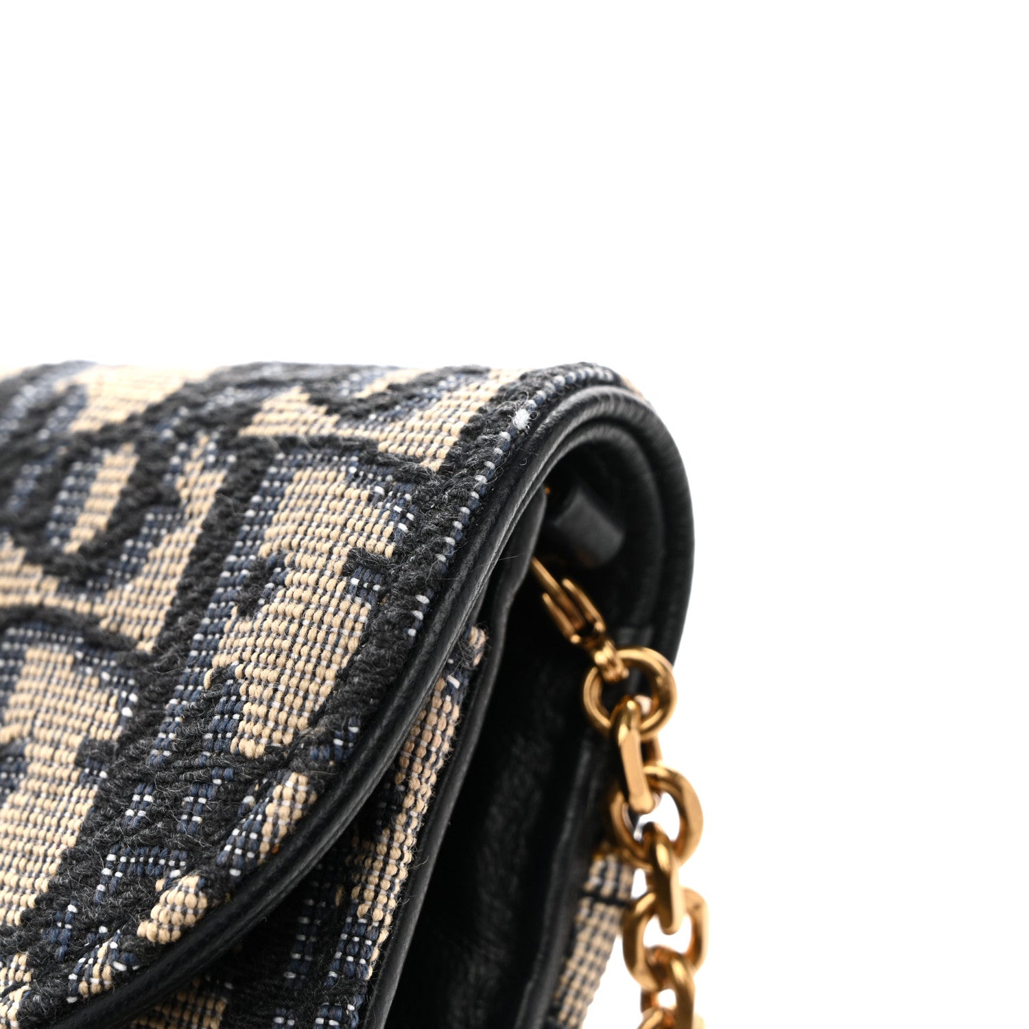 Christian Dior Oblique Saddle Chain Long Wallet Blue 13 of 14
