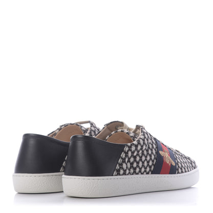 Gucci Jacquard Bee Embroidered Mens Ace Sneakers 12 Black Ivory 4 of 11