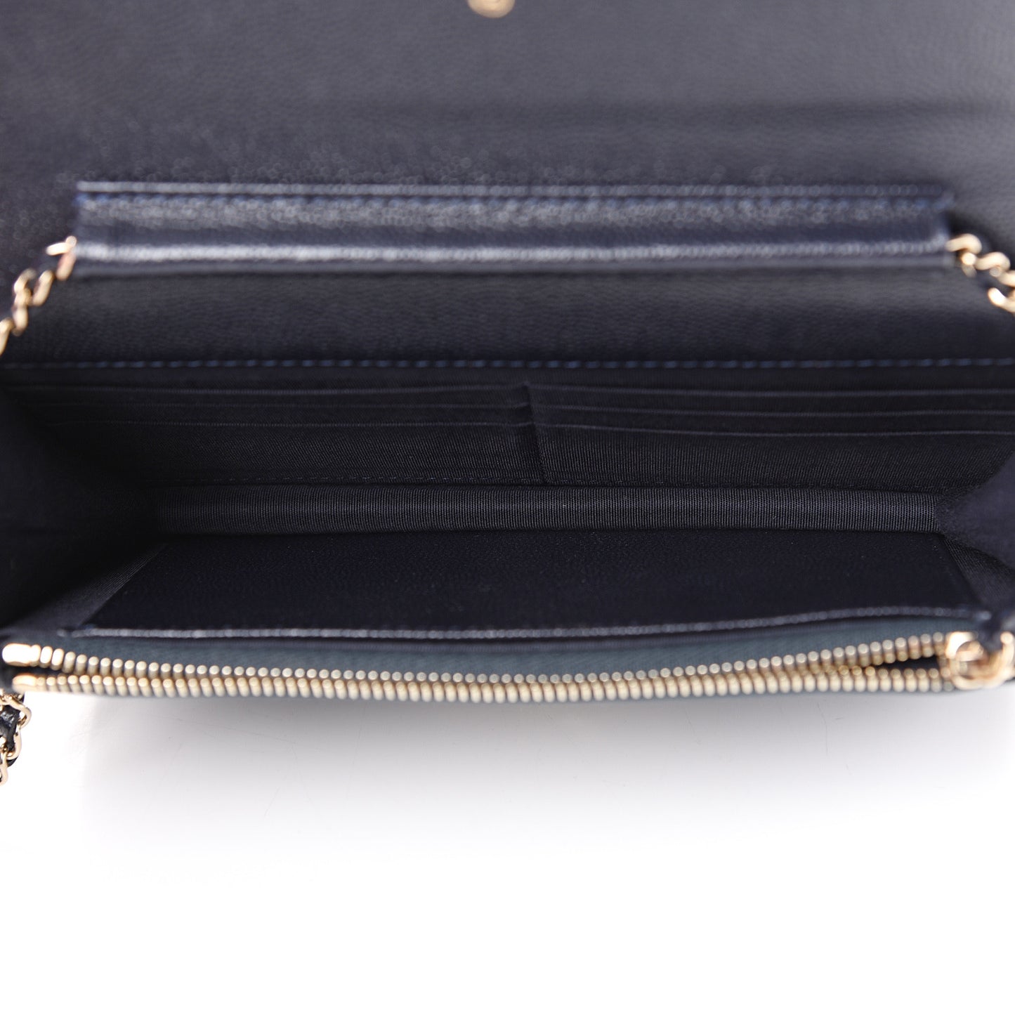 Caviar Quilted Golden Class Wallet On Chain WOC Navy