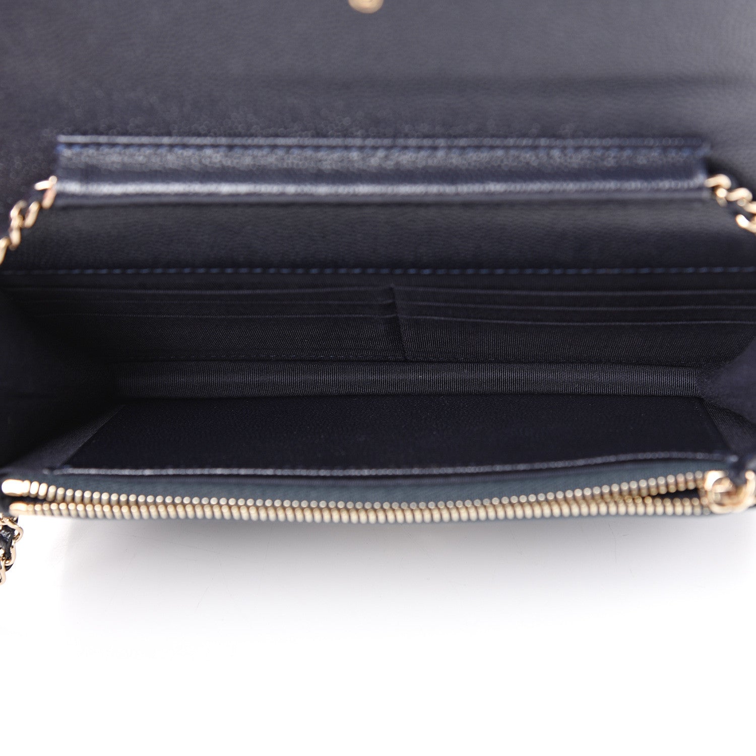 Chanel Caviar Quilted Golden Class Wallet On Chain WOC Navy 4 of 11