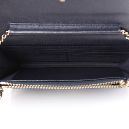 Chanel Caviar Quilted Golden Class Wallet On Chain WOC Navy 4 of 11