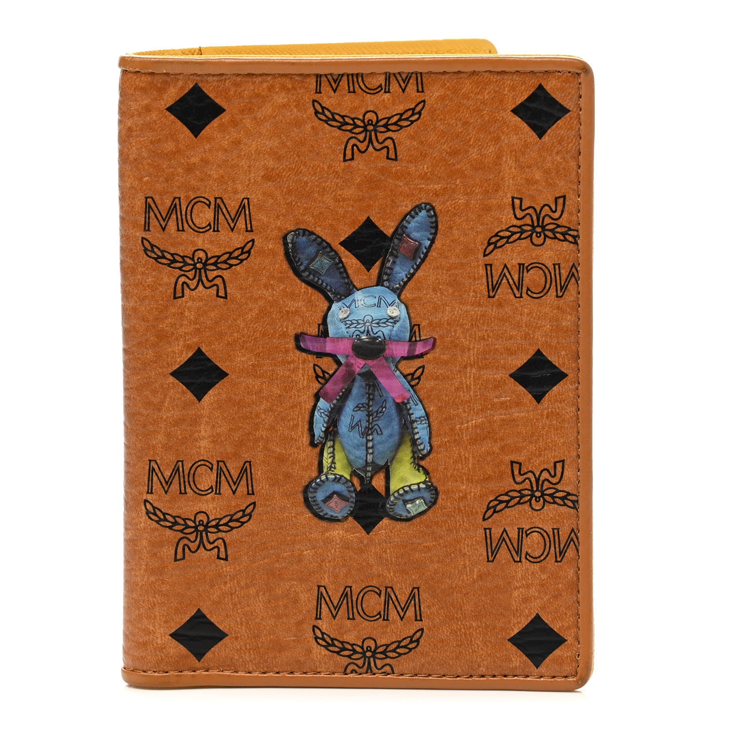 MCM Visetos Rabbit Passport Holder Cognac 1 of 7