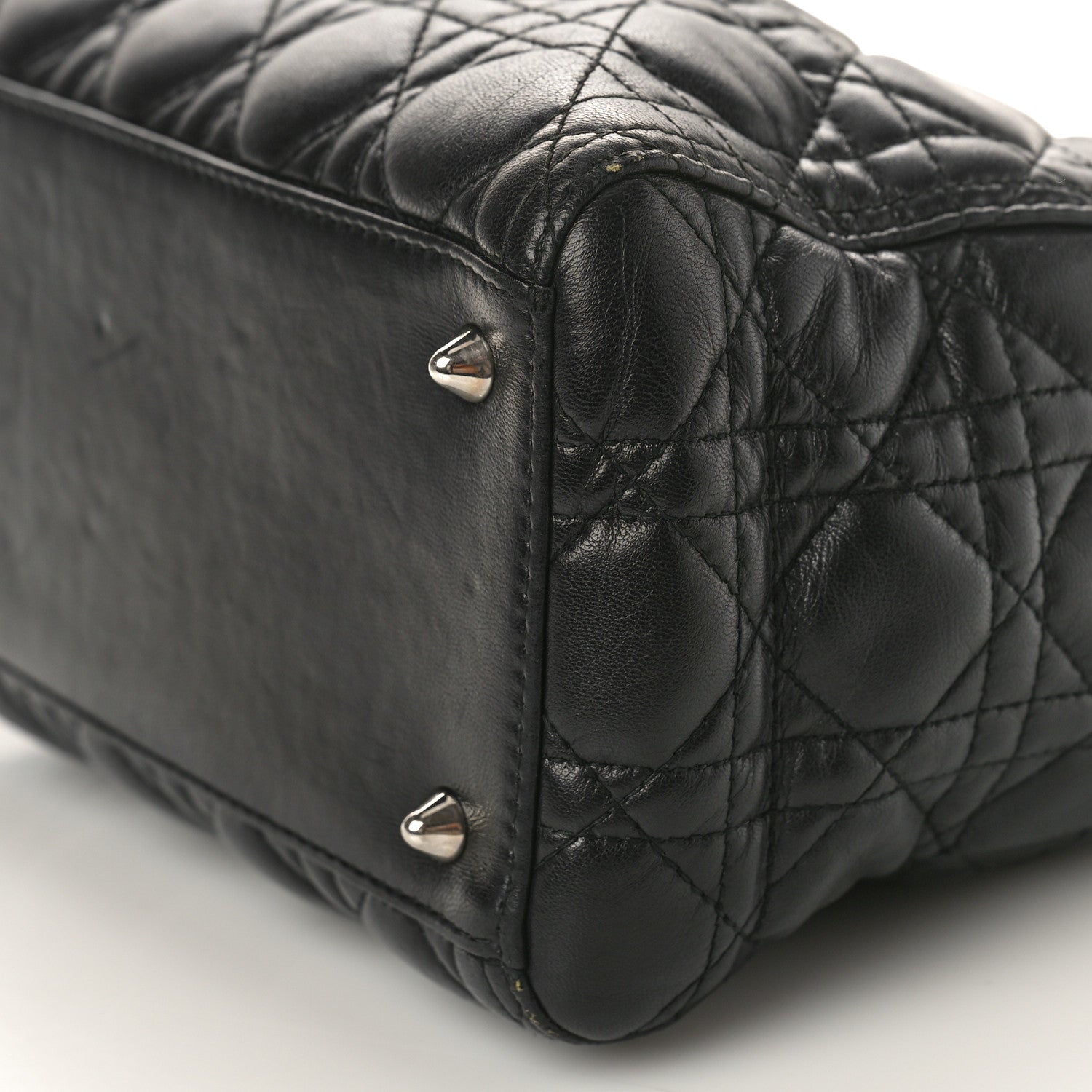 Christian Dior Lambskin Cannage Medium Lady Dior Black 10 of 13