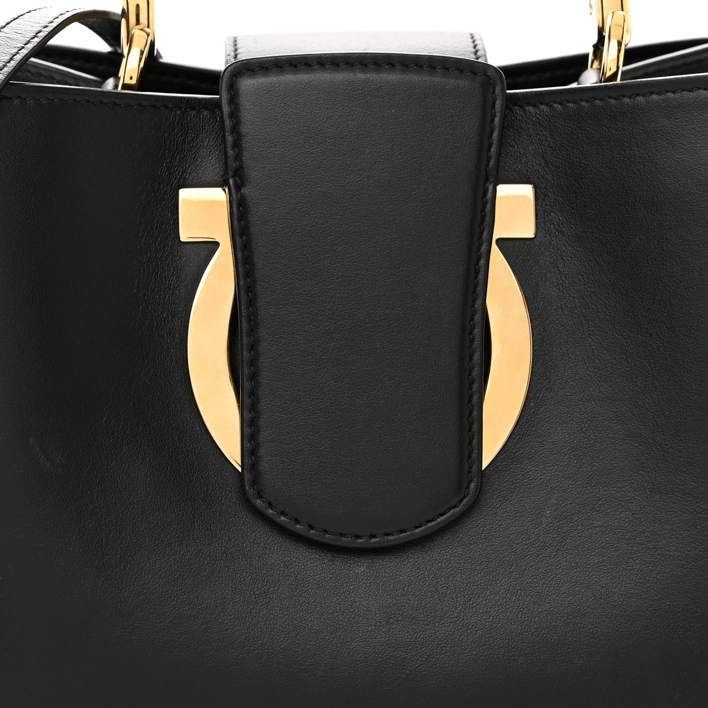 Calfskin Thea Top Handle Bag Black