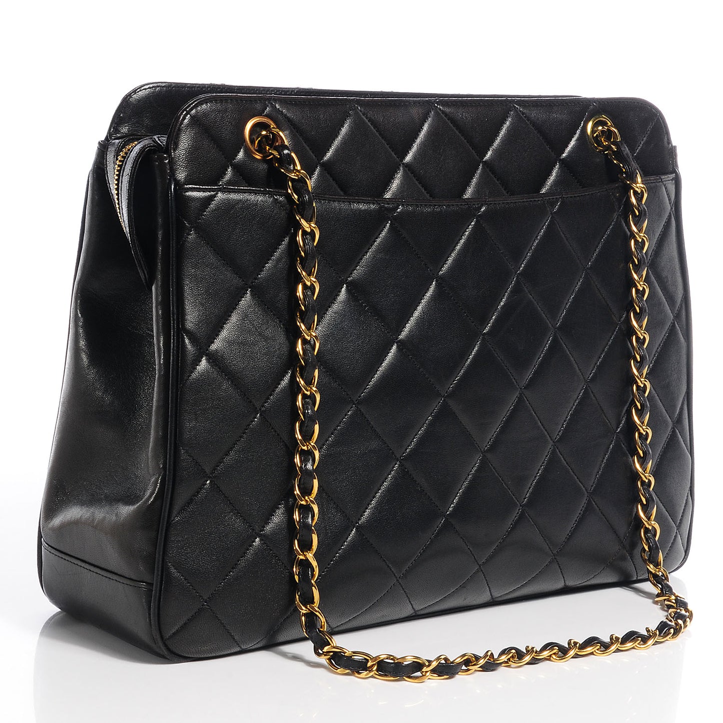 Lambskin Quilted Shoulder Bag Black