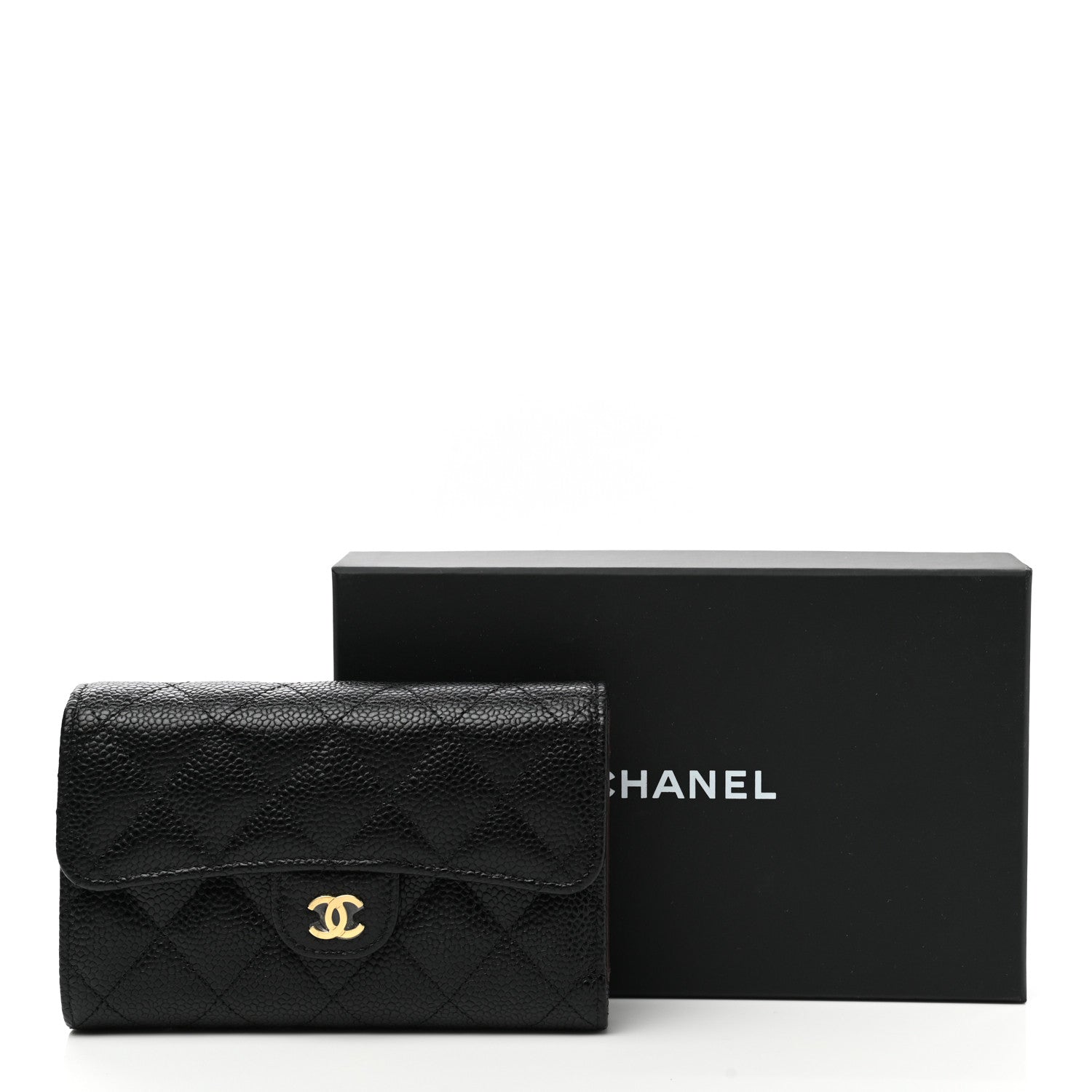 Chanel Caviar Quilted Medium Flap Wallet Black 9 of 9