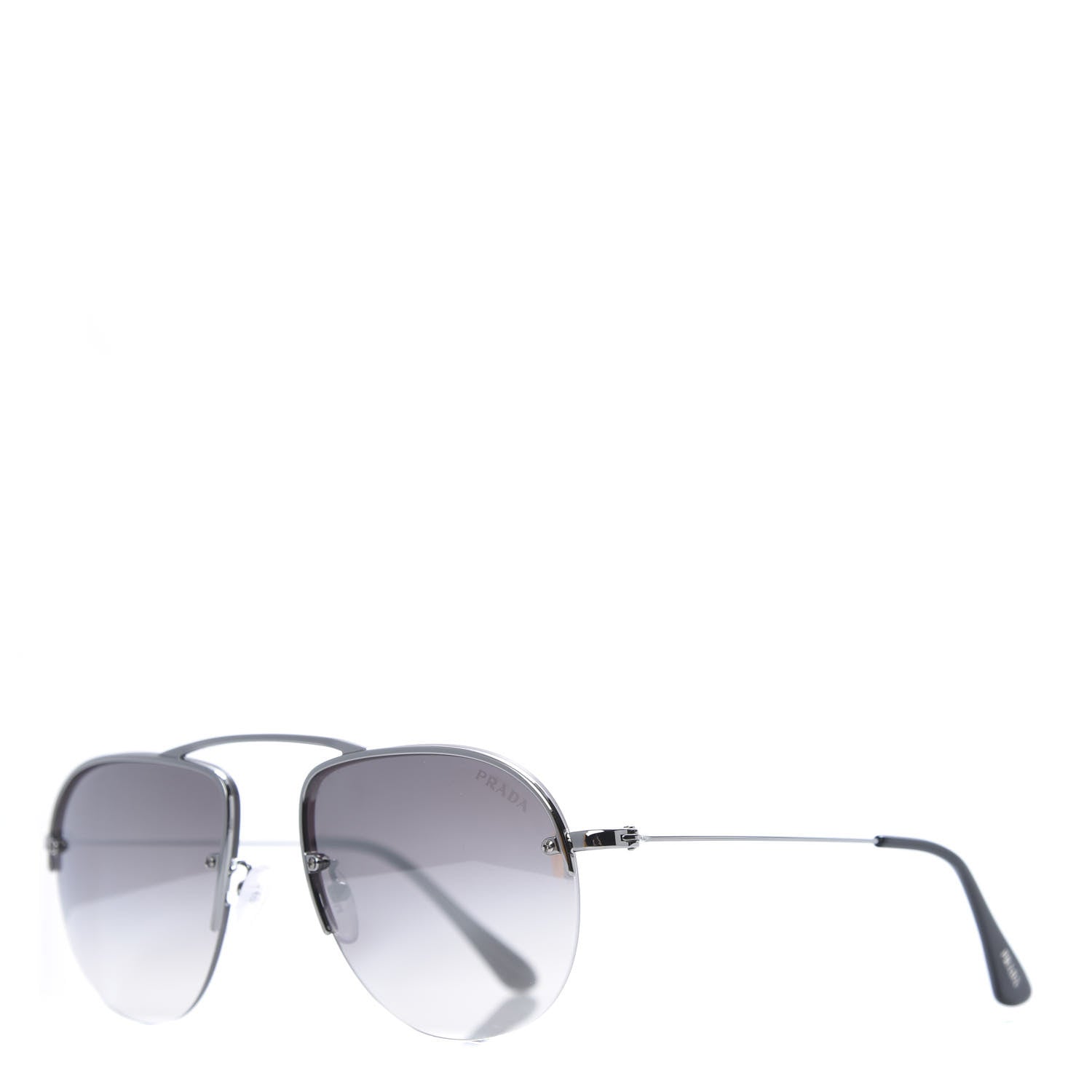 Prada Metal Round Sunglasses SPR 58O Black 1 of 8