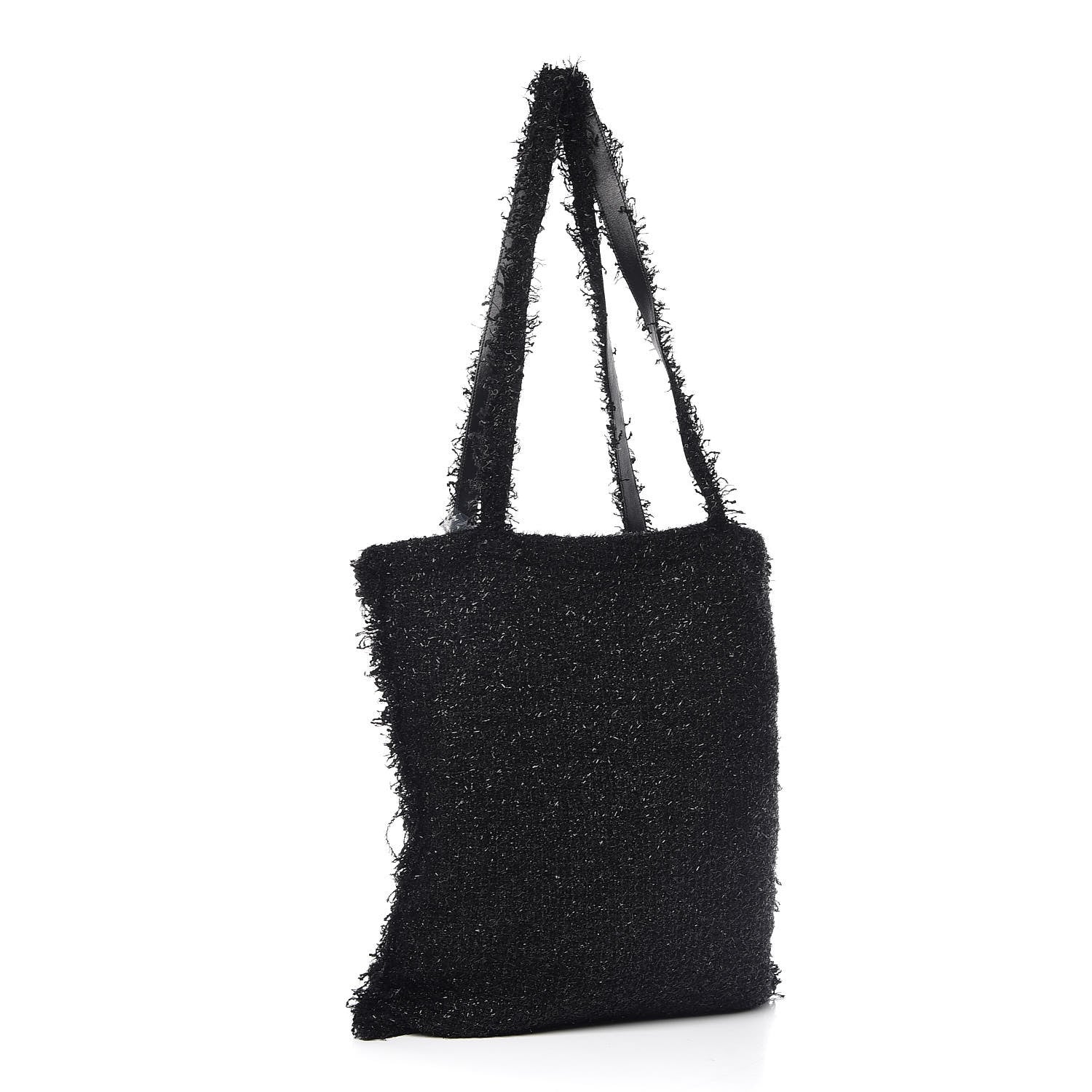 Chanel Tweed Resin Strass Large Robot Shopping Bag Black 3 of 8