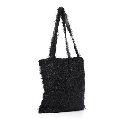 Chanel Tweed Resin Strass Large Robot Shopping Bag Black 3 of 8