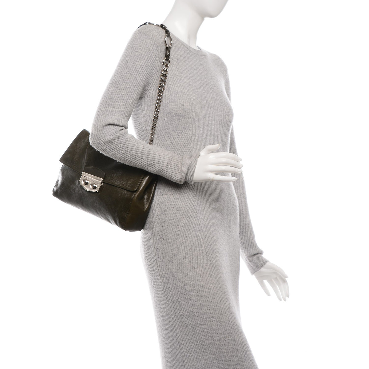 Saint Laurent Sac Le Sixieme Chain Bag Green 2 of 8