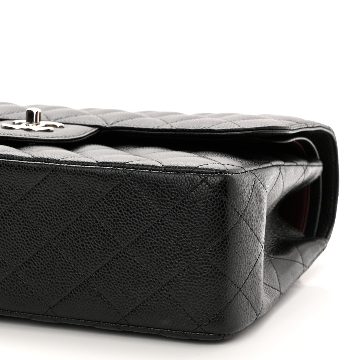 Caviar Quilted Jumbo Double Flap Black