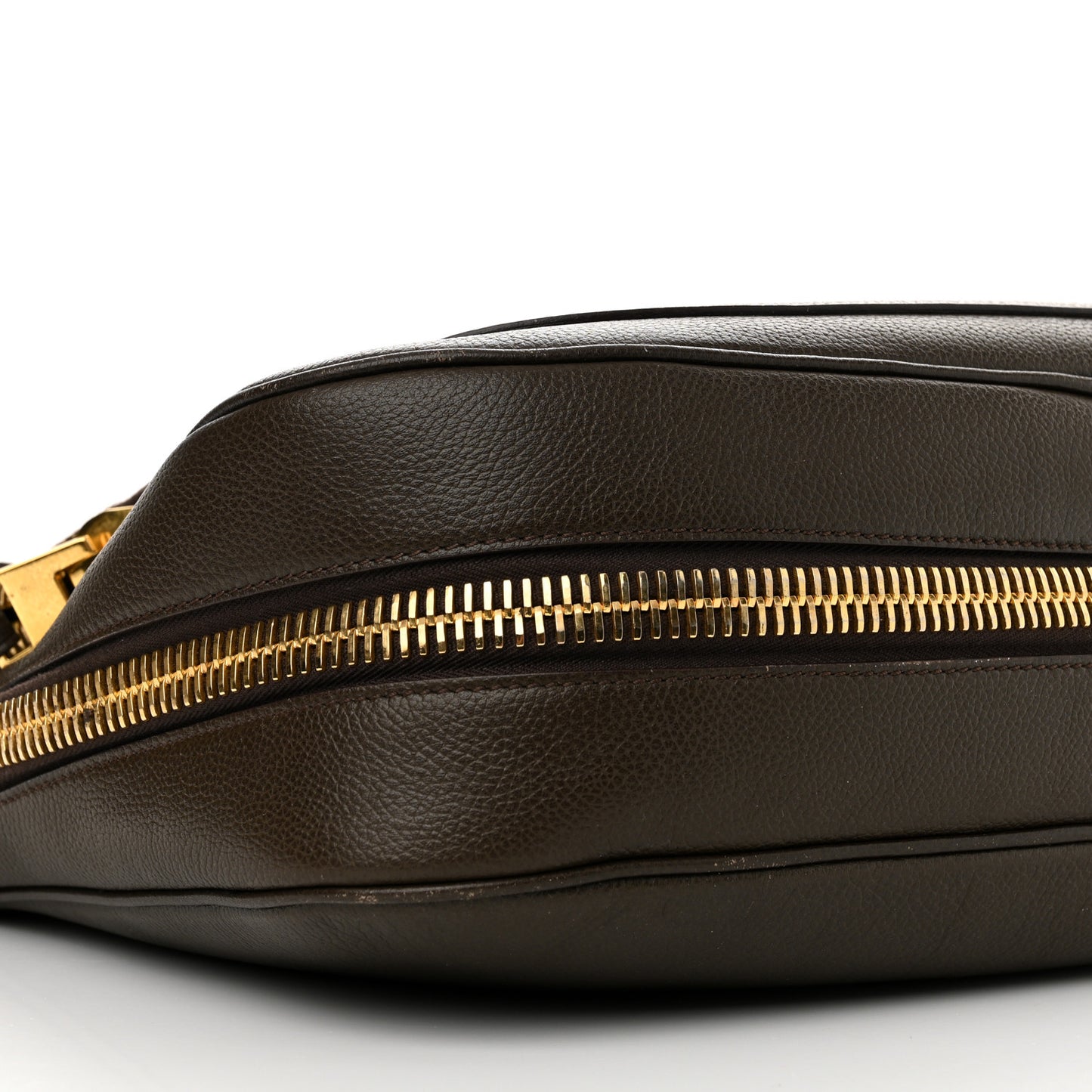 Grained Calfskin Large Jennifer Crossbody Bag Brown