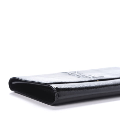 Saint Laurent Textured Patent Monogram Large Belle De Jour Clutch Black 6 of 9