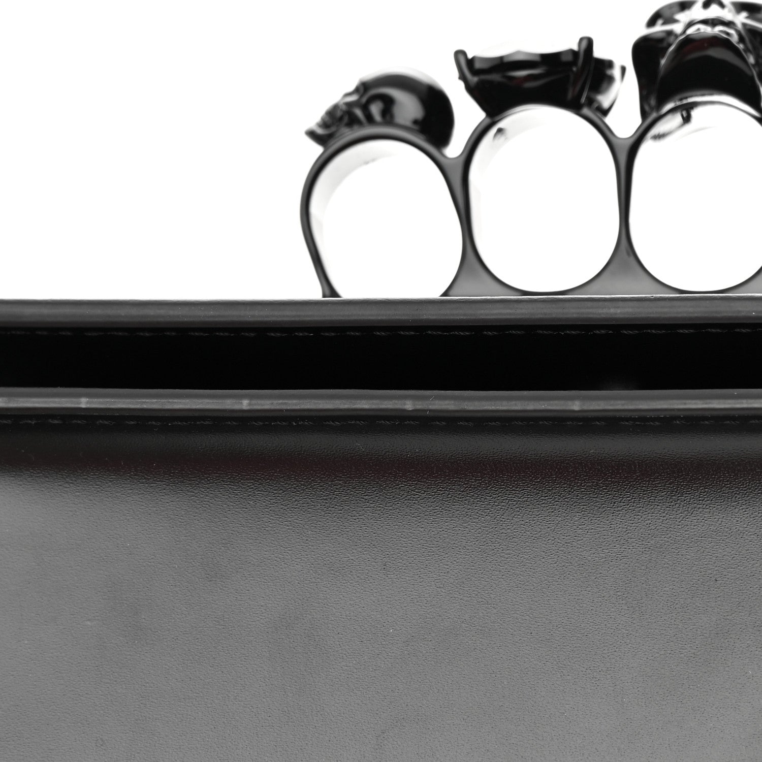 Alexander McQueen Calfskin Knuckle Shoulder Bag Black 9 of 11