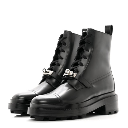 Hermes Glossed Calfskin Funk Ankle Boots 36 Black 3 of 9