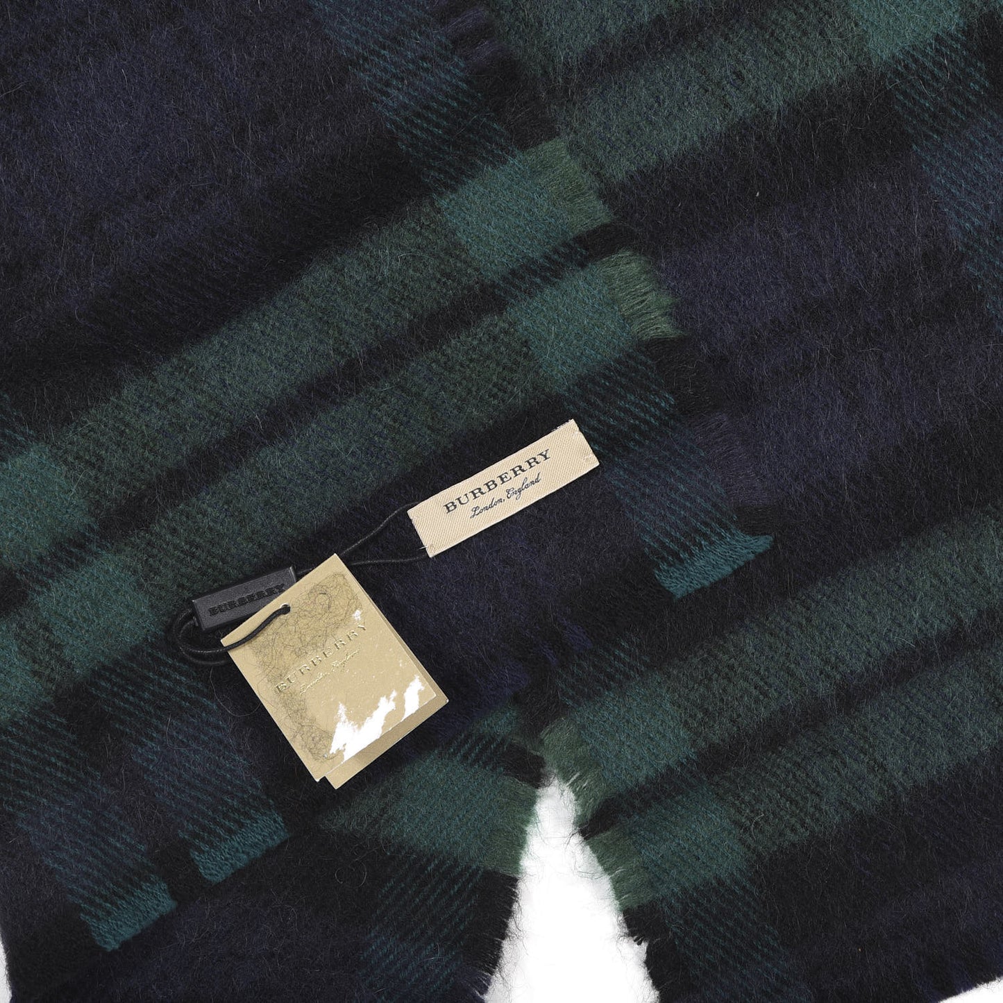 Cashmere Check Scarf Navy