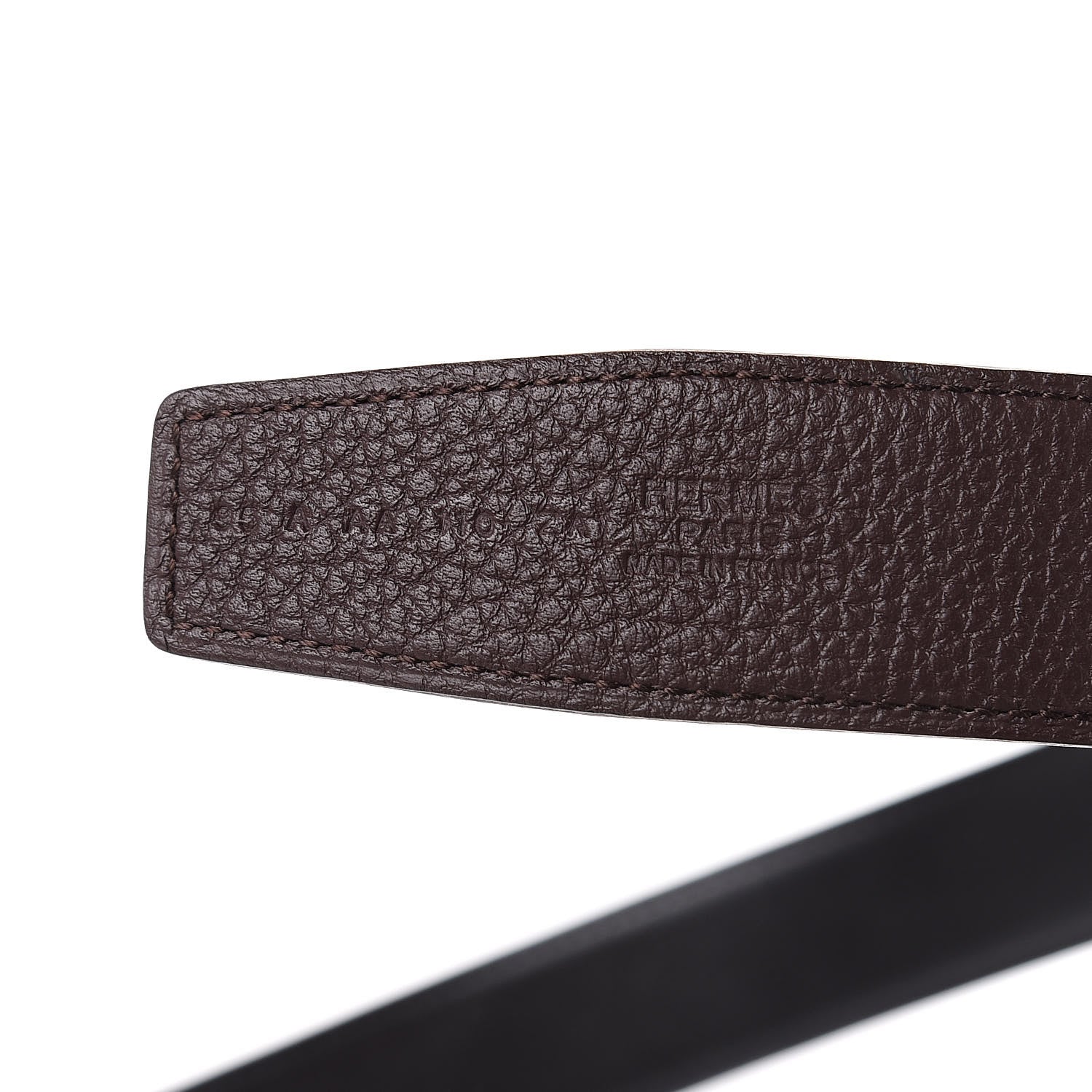 Hermes Box Togo 32mm Guilloche H Belt 95 Black Chocolate 7 of 8