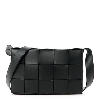 Bottega Veneta Lambskin Maxi Intrecciato Cassette Crossbody Bag Black 1 of 11