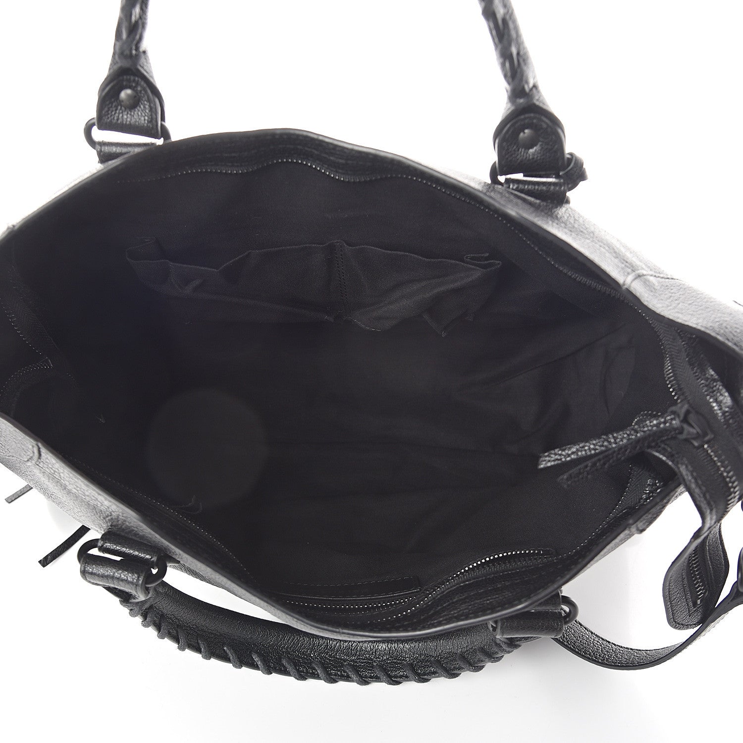 Balenciaga Shiny Grained Goatskin Black Metallic Edge City Black 4 of 7