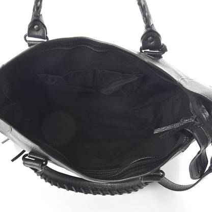 Balenciaga Shiny Grained Goatskin Black Metallic Edge City Black 4 of 7