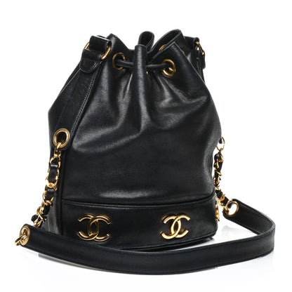 Chanel Lambskin CC Drawstring Shoulder Bag Black 4 of 8